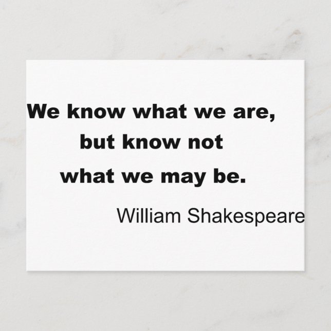 Postal William Shakespeare inspirando cita (Anverso)