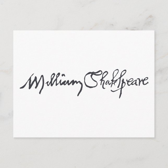 Postal William Shakespeare Signature (Anverso)