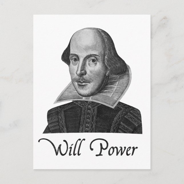 Postal William Shakespeare Will Power (Anverso)