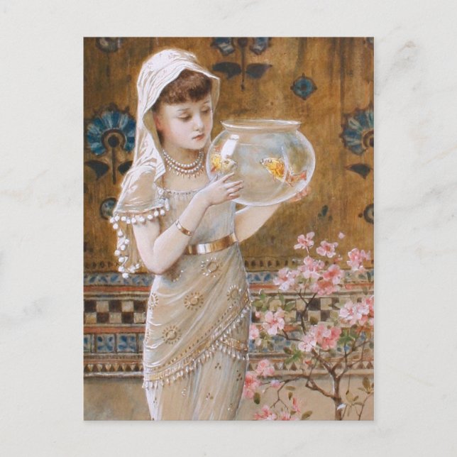 Postal William Stephen Coleman: El bol de los peces de or (Anverso)