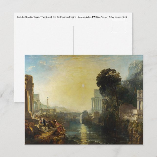 Postal William Turner - Dido construyendo Cartago (Anverso / Reverso)