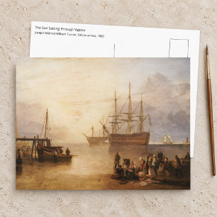 Postal William Turner - El sol se pone a través del vapor