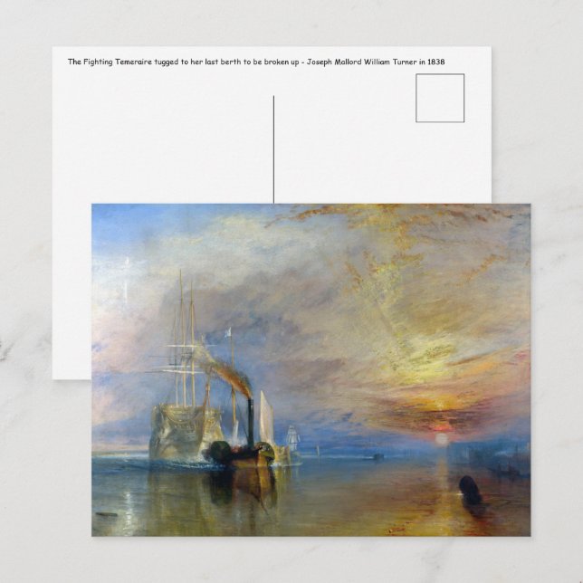 Postal William Turner - El temerario de la lucha (Anverso / Reverso)