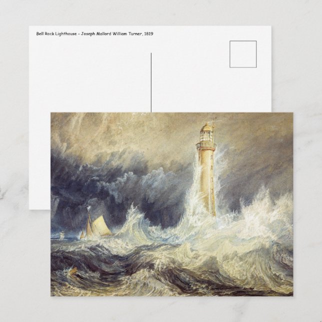 Postal William Turner - Faro de Bell Rock (Anverso / Reverso)