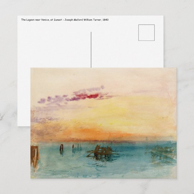Postal William Turner - La laguna cerca de Venecia al ata (Anverso / Reverso)