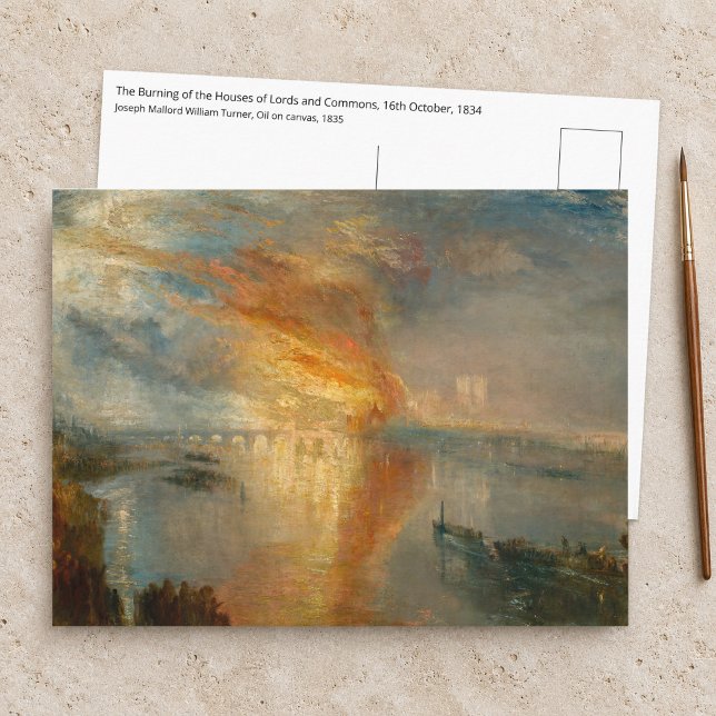 Postal William Turner - La quema del Parlamento (Subido por el creador)