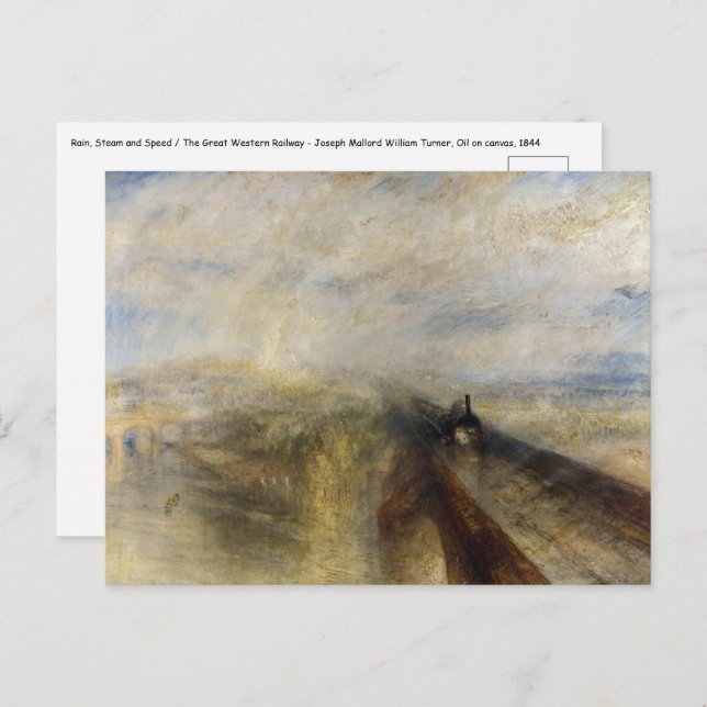 Postal William Turner - Lluvia, vapor y velocidad (Anverso / Reverso)