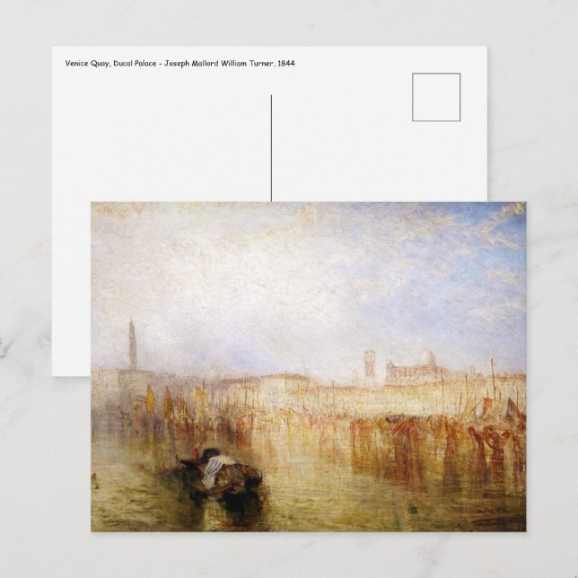 Postal William Turner - Muelle de Venecia, Palacio Ducal (Anverso / Reverso)