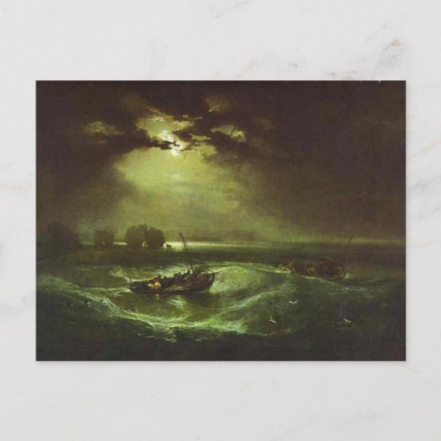 Postal william turner - pescadores en el mar (Anverso)