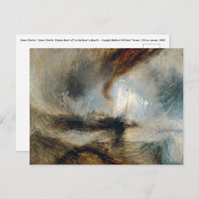 Postal William Turner - Tormenta de nieve (Anverso / Reverso)