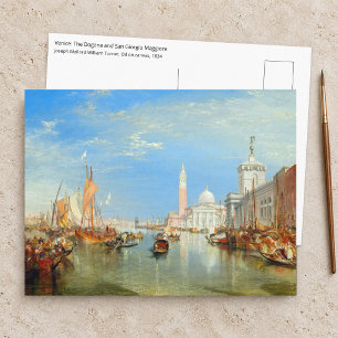 Postal William Turner - Venecia, La Dogana y San Giorgio
