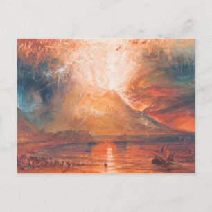 Postal William Turner Vesubio en erupción arte de paisaje