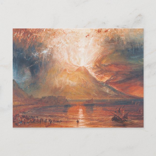 Postal William Turner Vesubio en erupción arte de paisaje (Anverso)