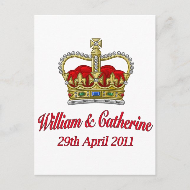 Postal William y Catherine 29 de abril de 2011 (Anverso)