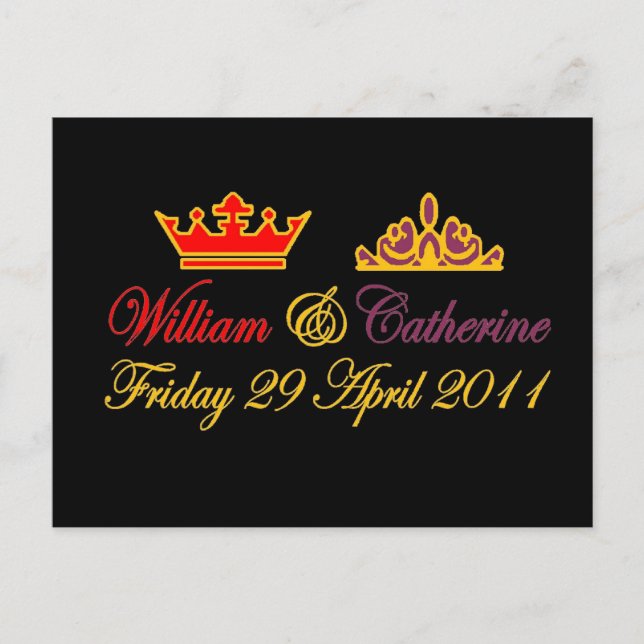 Postal William y Catherine Royal Boda (Anverso)