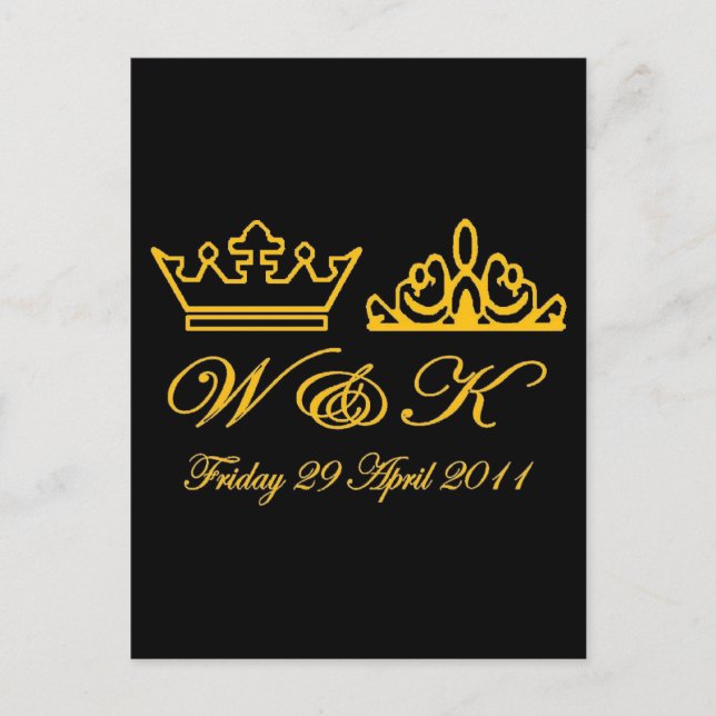 Postal William y Kate Royal Boda (Anverso)
