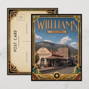 Postal Williams Arizona Arte Deco Vintage Edad de Oro