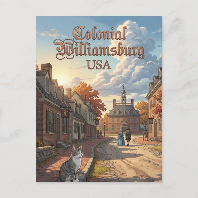 Postal Williamsburg Colonial EE. UU. (Anverso)