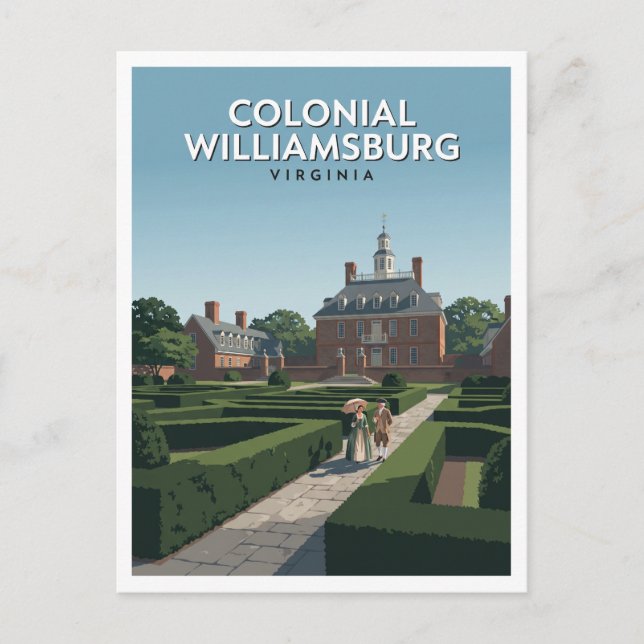 Postal Williamsburg colonial Virginia (Anverso)