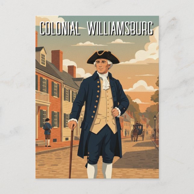 Postal Williamsburg Virginia Colonial Viajes (Anverso)