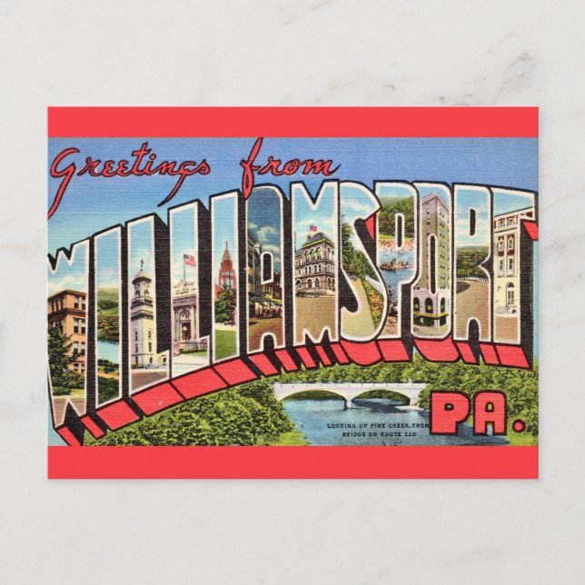 Postal Williamsport PA Colorido (Anverso)