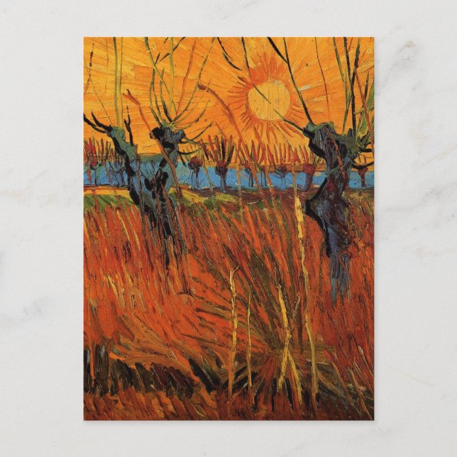 Postal Willows at Sunset de Vincent van Gogh (Anverso)