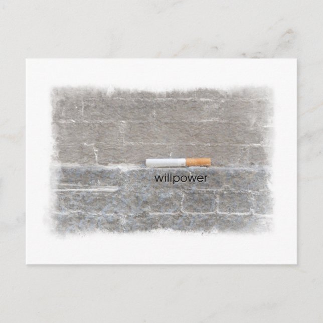 Postal Willpower deja de fumar el último cigarrillo (Anverso)