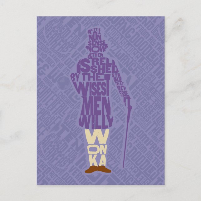 Postal Willy Wonka Cote Silhouette (Anverso)