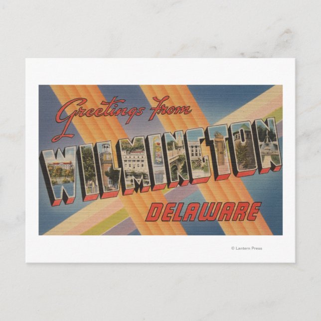 Postal Wilmington, Delaware - Escenas de letras grandes (Anverso)
