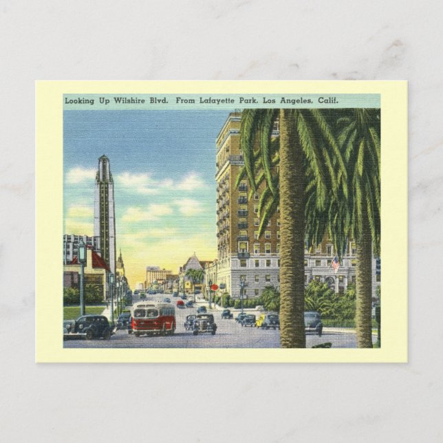 Postal Wilshire Blvd., Los Angeles, California Vintage (Anverso)