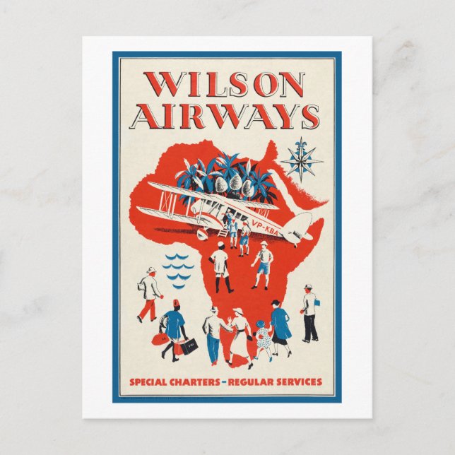 Postal Wilson Airways Vintage Poster 1937 (Anverso)