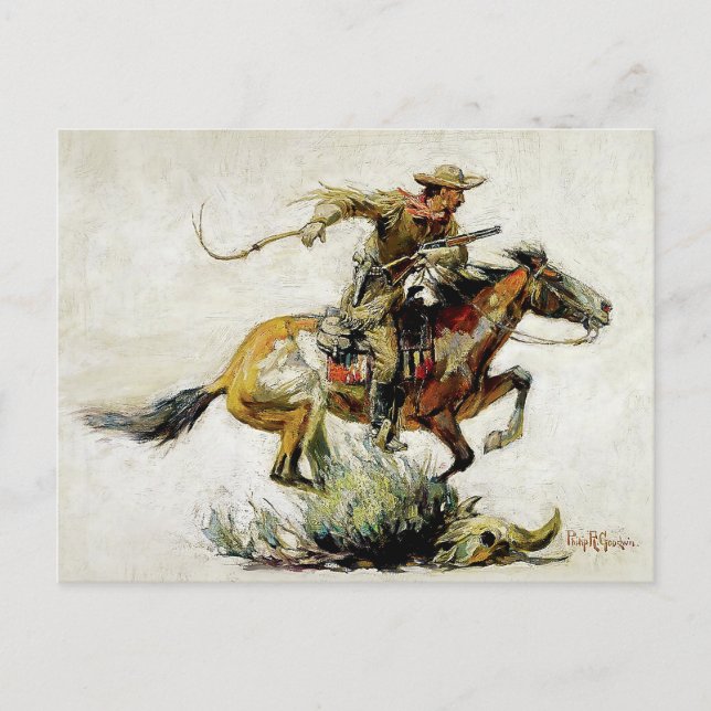 Postal “Winchester Horse and Rider” de Philip R Goodwin (Anverso)