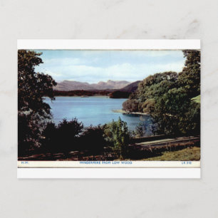 Postal Windermere desde Low Wood Vista del lago vintage