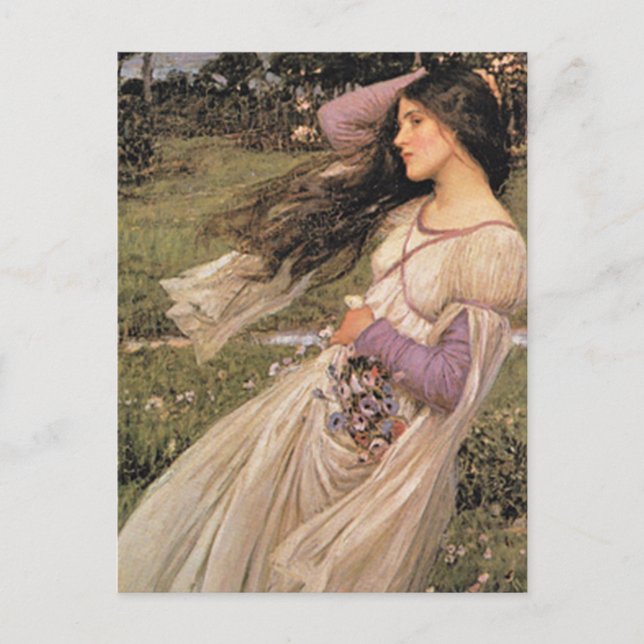 Postal WiNDFLoWERS, de John William Waterhouse, 1902 (Anverso)