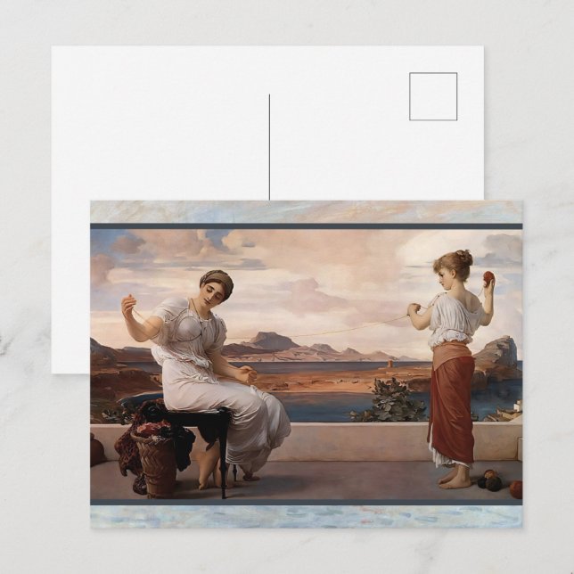 Postal Winding the Skein de Frederic Leighton (Anverso / Reverso)