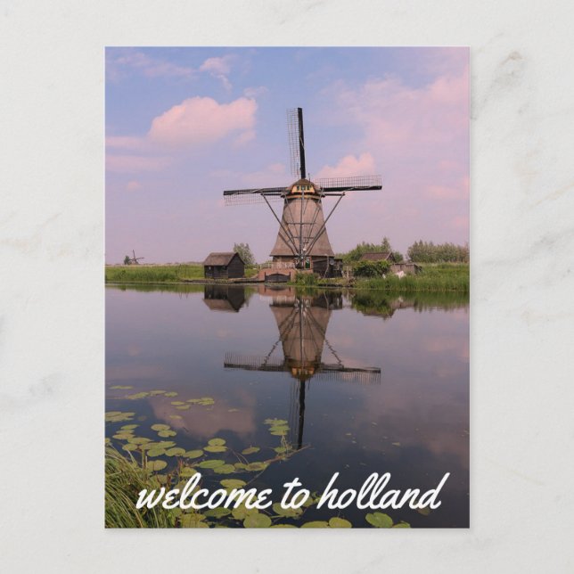 Postal Windmill Kinderdijk Molen Holanda Países Bajos (Anverso)