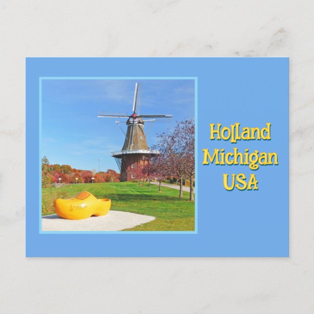 Postal Windmill, Wooden Shoe, Holland, Michigan USA (Anverso)