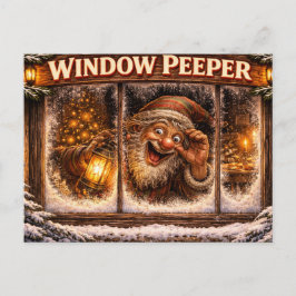 Postal Window Peeper Icelandic Yule Lad Postcard 