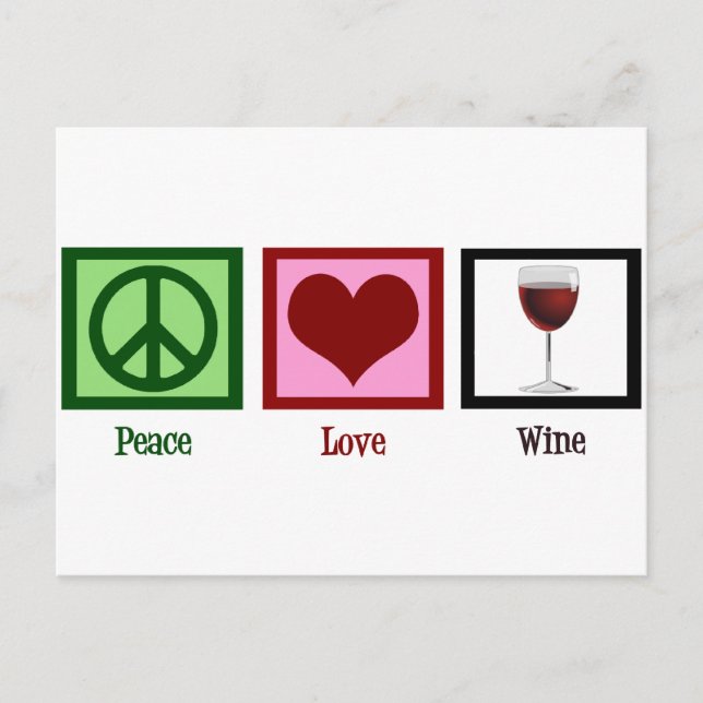 Postal Wine de amor por la paz (Anverso)