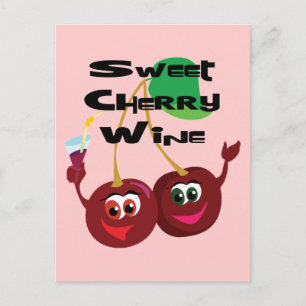 Postal Wine de cerezas dulce