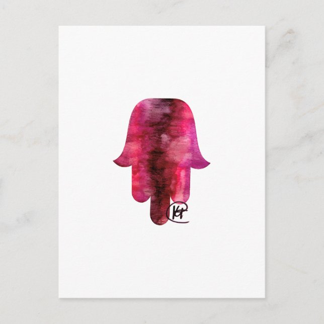 Postal Wine Stain Hamsa Art (Anverso)