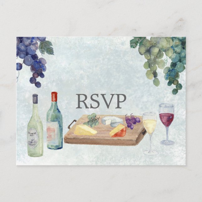 Postal Wine Tasting Wedding RSVP (Anverso)