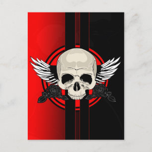 Postal Wing Skull - RED