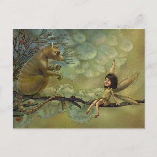 Postal Wings or Tails Fantasy Ilustracion (Anverso)
