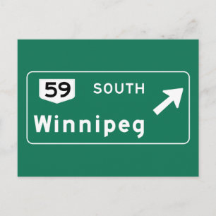Postal Winnipeg, Canadá Road Rótulo