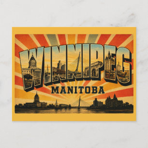 Postal Winnipeg Manitoba Ciudad Capital Vintage