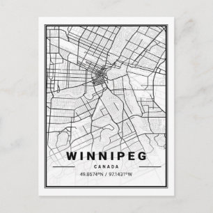 Postal Winnipeg Manitoba Columbia Canada Travel City Map