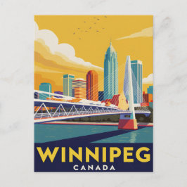 Postal Winnipeg Skyline Canada Vintage Art