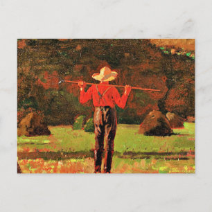 Postal Winslow Homer - Agricultor con horquilla