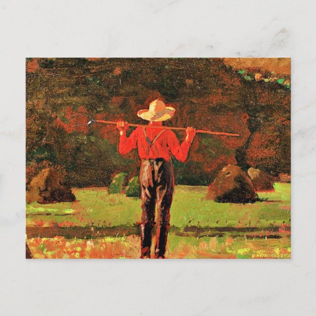 Postal Winslow Homer - Agricultor con horquilla (Anverso)